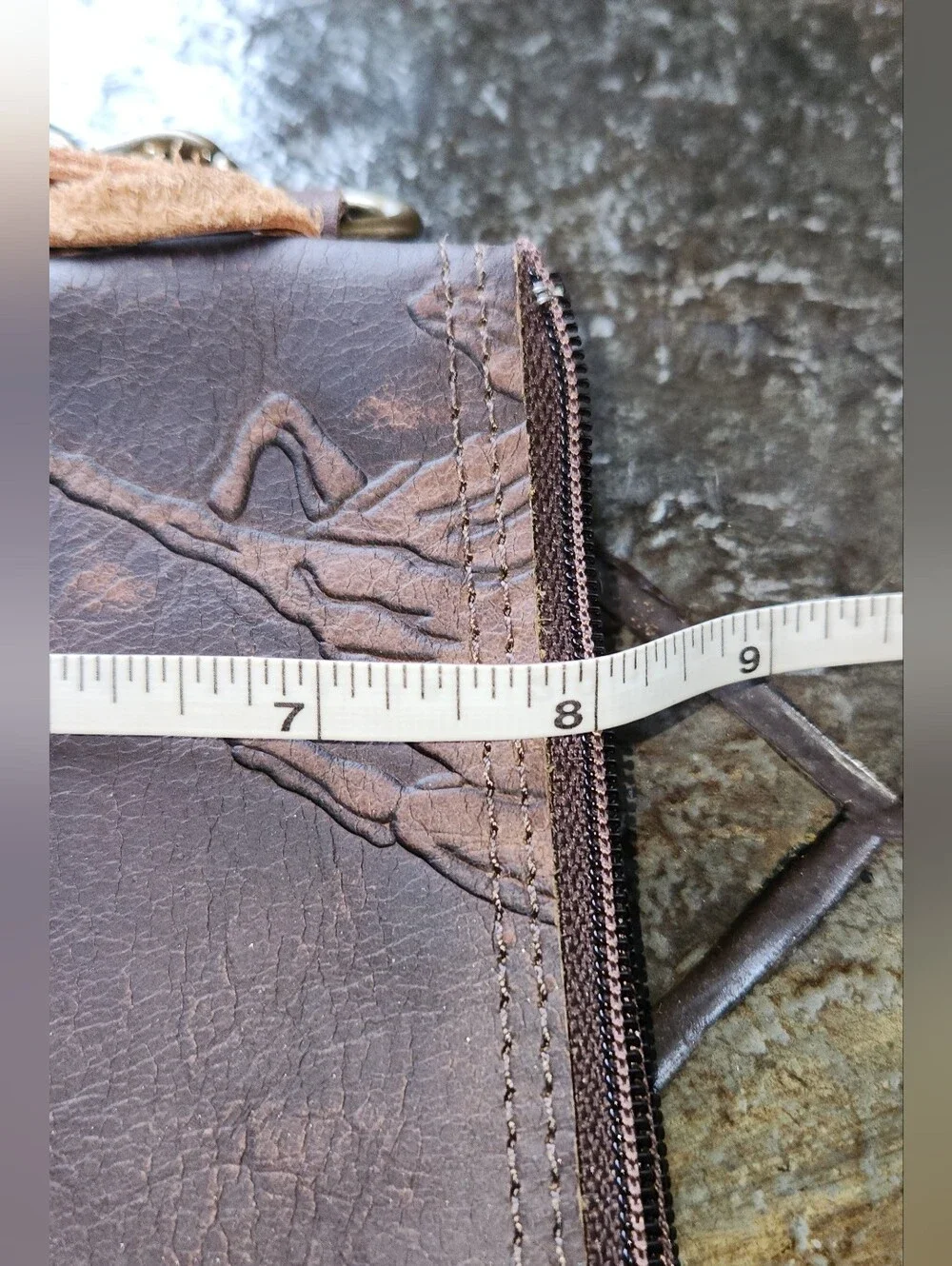 Custom Leather Mustang Clutch 8x11" - Picture 6 of 6